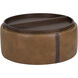 Borelli 17.25 inch Tobacco Tan / Autumn Chestnut Wheeled Storage Ottoman